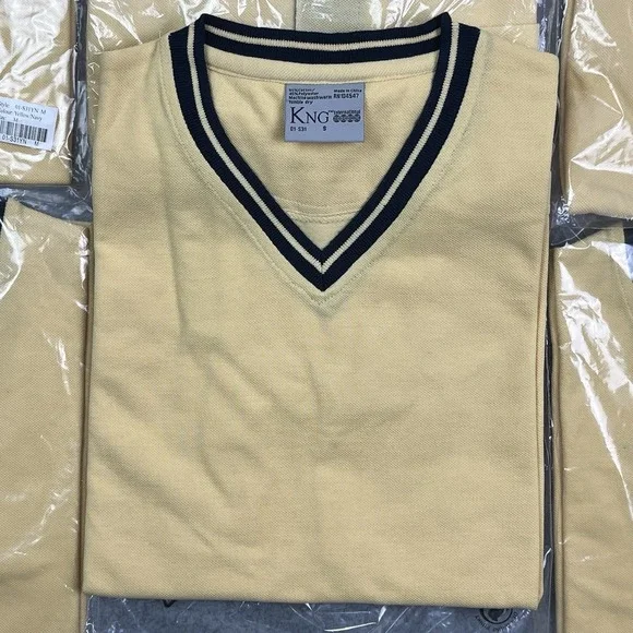 Vintage KNG International Short‎ Sleeve Shirts Preppy Yellow Navy Y2K Lot of 9 - Picture 2 of 8